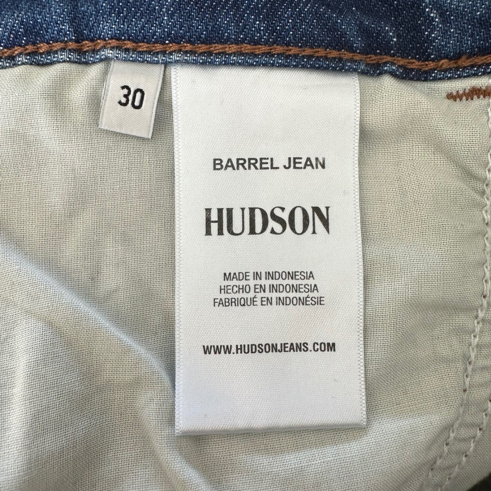 Hudson High-Rise Barrel Leg Jeans Womens 30 Blue Kusama Wash Denim Luxury Casual - Picture 8 of 10